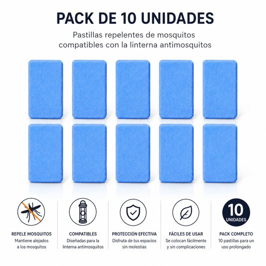 10 Pastillas repelente mosquitos