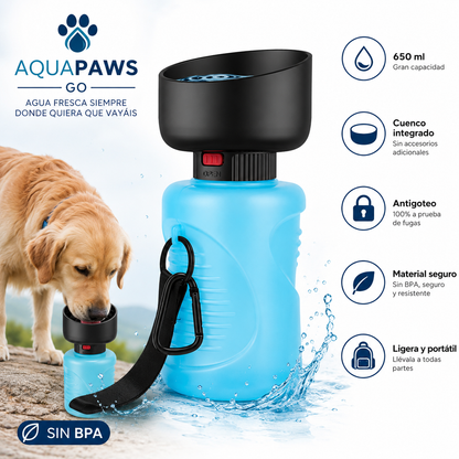 AquaPaws™ Go | Botella plegable perros