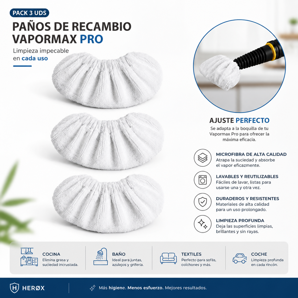 Pack 3 paños de recambio para Vapormax Pro