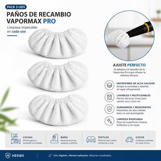 Pack 3 paños de recambio para Vapormax Pro