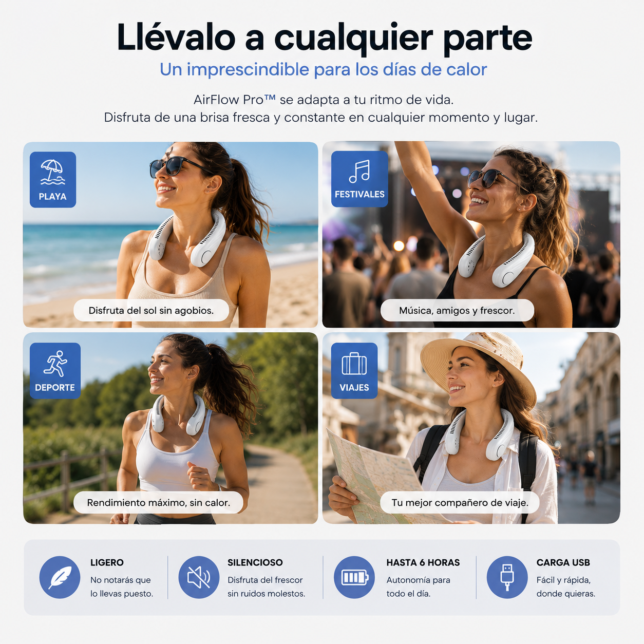 AirFlow Pro™ Ventilador Portátil